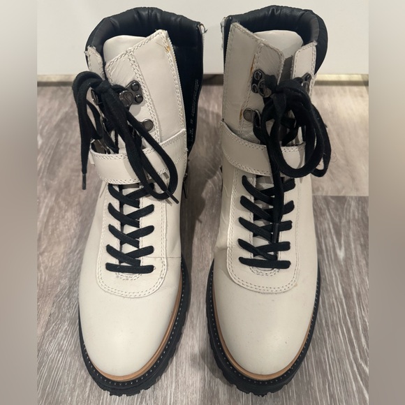 Franco Sarto White and Black Combat Boots - Picture 3 of 6
